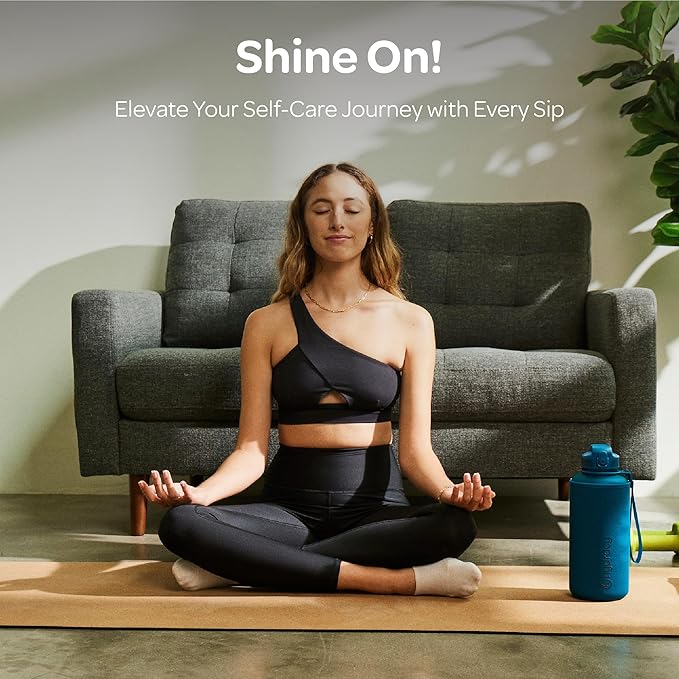 Hydracy Water Bottle with Time Marker -Large BPA Free Water Bottle & No Sweat Sleeve -Leak Proof Gym Bottle with Fruit Infuser Strainer & Times to Drink -Ideal for Fitness Sports & Outdoors