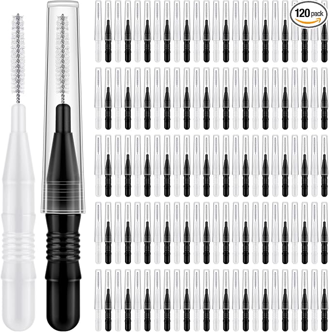 120 Pieces Interdental Brushes, Braces Brush Cleaner Orthodontic Flossers with Soft Bristles 360° Bendable Toothpicks Floss Picks for Braces Kit for Teeth Cleaning Tools