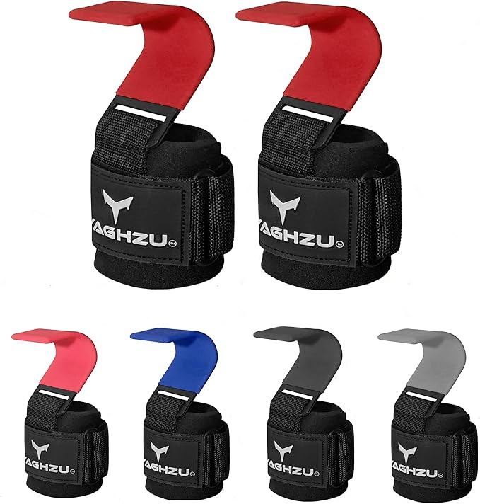 Weight Lifting Hooks, Padded Weight Lifting Straps Wrist Straps for Men and Women, Premium Deadlift Straps for Weightlifting and Powerlifting, Weight Lifting Gloves for Pull Ups