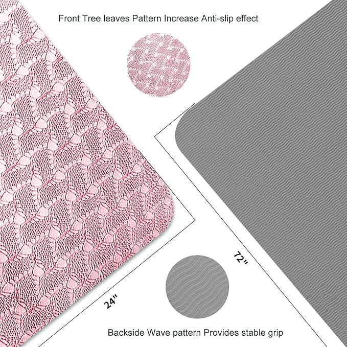 Yoga Mat 1/3 inch QMKGEC Exercise Mats 8mm TPE Non-Slip Extra Thick High-Density Eco Friendly for Yoga Workout Pilates Yoga Mats for Women Men