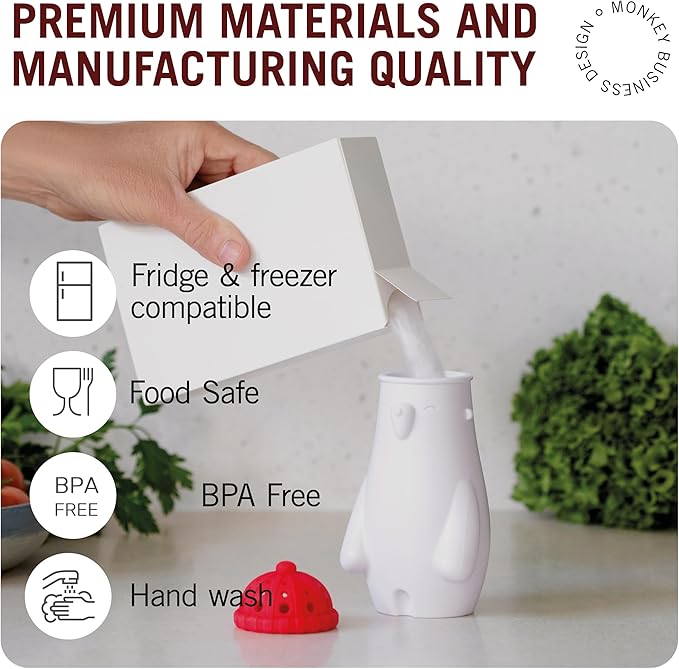 Monkey Business Fill Phil Refrigerator Deodorizer, Baking Soda Container, Baking Soda Fridge Deodorizer, Cute Gifts, Kitchen Gadgets