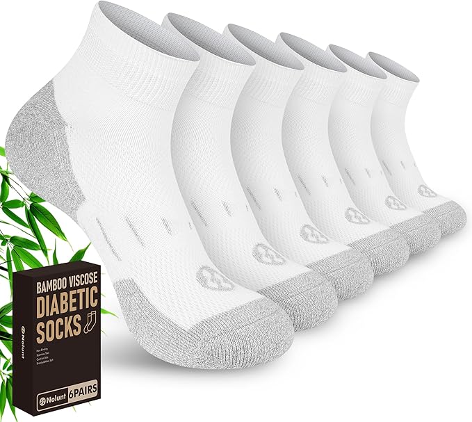 Diabetic Socks for Men,6 Pairs Ankle Mens Diabetic Socks,Diabetic Neuropathy Socks for Men 9-12