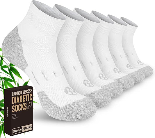 Diabetic Socks for Men,6 Pairs Ankle Mens Diabetic Socks,Diabetic Neuropathy Socks for Men 9-12