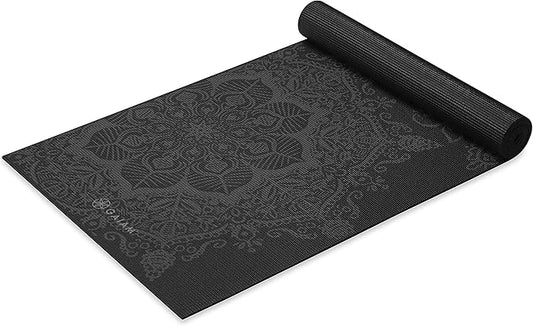 Gaiam Yoga Mat - Premium 6mm Print Extra Thick Non Slip Exercise & Fitness Mat for All Types of Yoga, Pilates & Floor Workouts (68"L x 24"W x 6mm Thick)