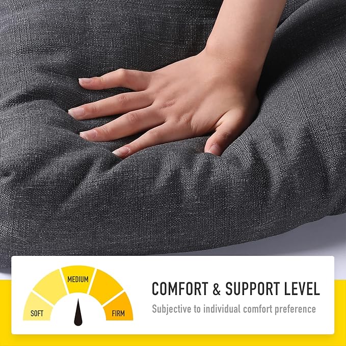 SUNROX LokGrip Non Slip Tufted Memory Foam Bench Cushion, FadeShield Water Resistant Durable Thicken Outdoor/Indoor Bench Seat Pads 30x14x4 inch, Midnight