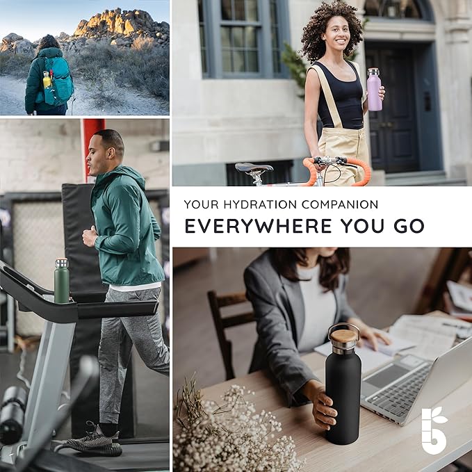 Bambaw Insulated 1L Stainless Steel Leakproof Thermal Water Bottle - Yellow Beam