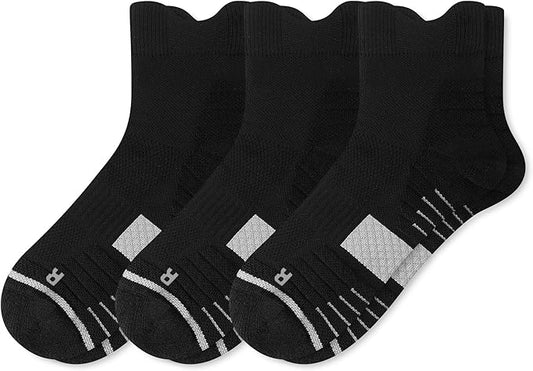 Gonii Women's Compression Ankle Socks with Cushion & Arch Support| Lightweight & Moisture-Wicking for Running 3 Pairs
