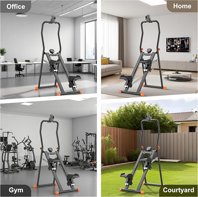 EPHESPORT Stair Stepper for Home Gym, 2.0 Stair Climber with 3-Level Adjustable Resistance ＆ Height, Non-Slip Pedals, Digital Display, Phone Holder, Full-Body Cardio Workout Equipment for Women Men