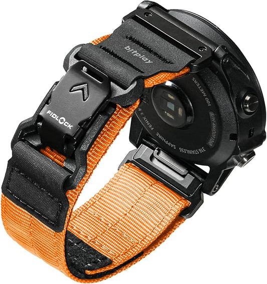 bitplay QuickFit Watch Band 22mm / 26mm – Magnetic Fidlock Buckle, Reinforced Nylon & Hypalon Strap, Compatible with Garmin Forerunner, Instinct, Quatix Series