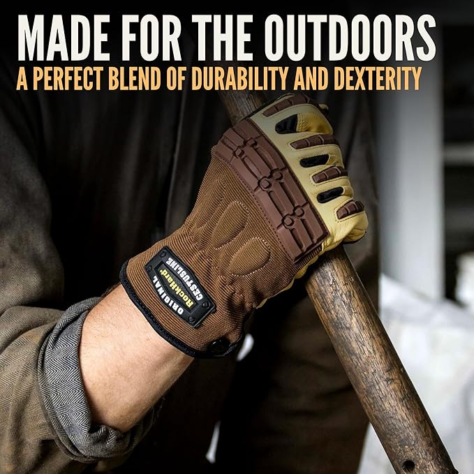 Cestus RH Original, Goatskin Leather Work Gloves for Men, Heavy Duty Working Gloves for Construction, Warehouse, Gardening