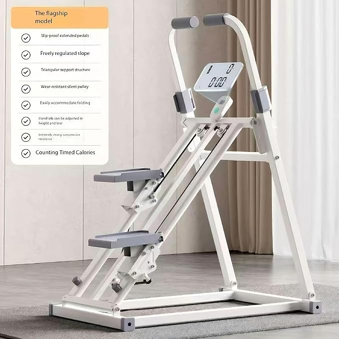 Foldable Stair Stepper Machine with Adjustable Handlebar & Step Counter - Compact Stair Climber for Home Gym, Cardio Workout Equipment, Space-Saving Step Machine for at-Home