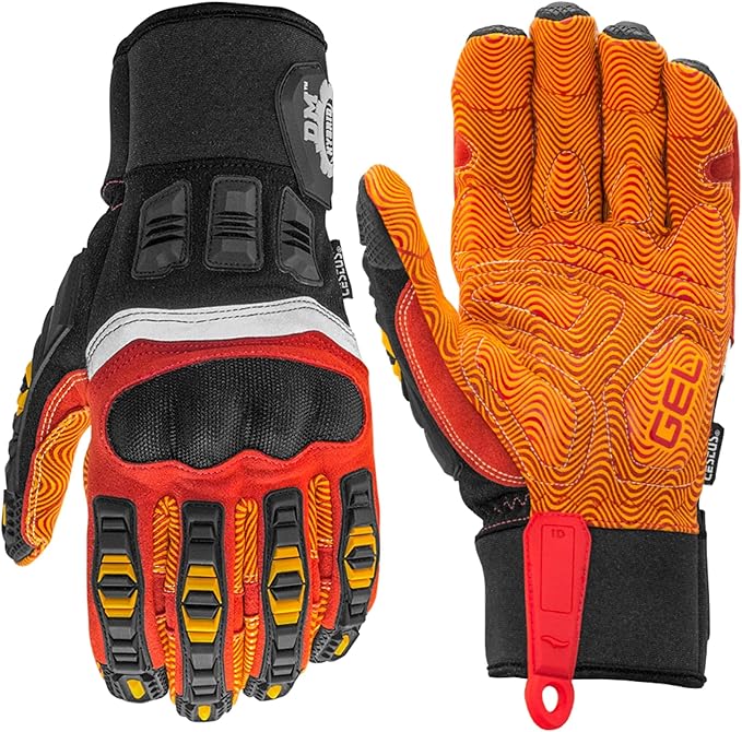 Cestus 8032, Impact Gloves with Grip, Gel Padded Palm, Polycarbonate Knuckle, Heavy Duty Safety Work Gloves