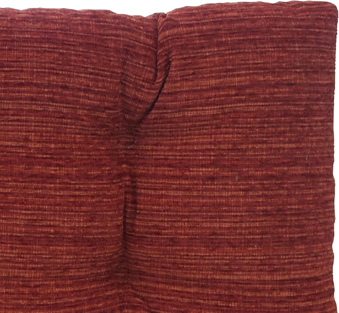 Klear Vu The Gripper Omega Non-Slip Tufted Bench Cushion for Indoor Furniture, Entryway Storage, Bay Window, Corner Nook or Piano Seat, 33 Inches, 17 Red