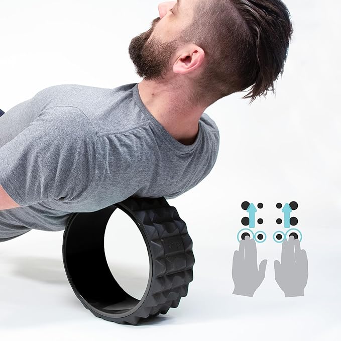 Chirp Wheel XR 3-Pack - 10” Acupressure, 6” Knot-Kneading Thumb, 4” Neck & Headache Relief, High Density Foam Massage Roller Set for Deep Tissue Back Roller & Muscle Therapy, Supports 500lbs, Black