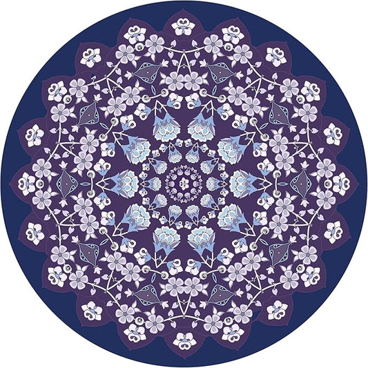 Round Meditation Pilates Yoga Mat Luxury Suede Large Yoga Mat Natural Rubber Non-Slip Base is ery Suitable for Meditation, Stretching, Yoga Environmental Protection, Fitness Exercise, Home and Outdoor. 140CM Diameter