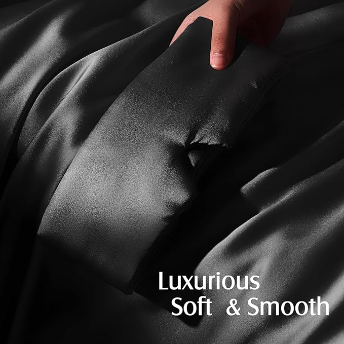 YFONG 100% Mulberry Silk Sleep Mask, Total Blackout Eye Mask for Women & Men, 22 Momme 6A Grade Silk with Adjustable Band Designed for Side Sleeper Black