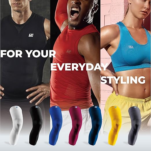 LP SUPPORT 667 Compression Sleeve Leg Full Length for Sports, Cycling, Running, Basketball, for Men Women (Black, S, 1pcs)