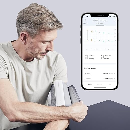 Withings BPM Connect - Digital Blood Pressure Cuff & Heart Rate Monitor - Blood Pressure Machine Arm Cuff, FDA Cleared, FSA/HSA Eligible, IOS & Android