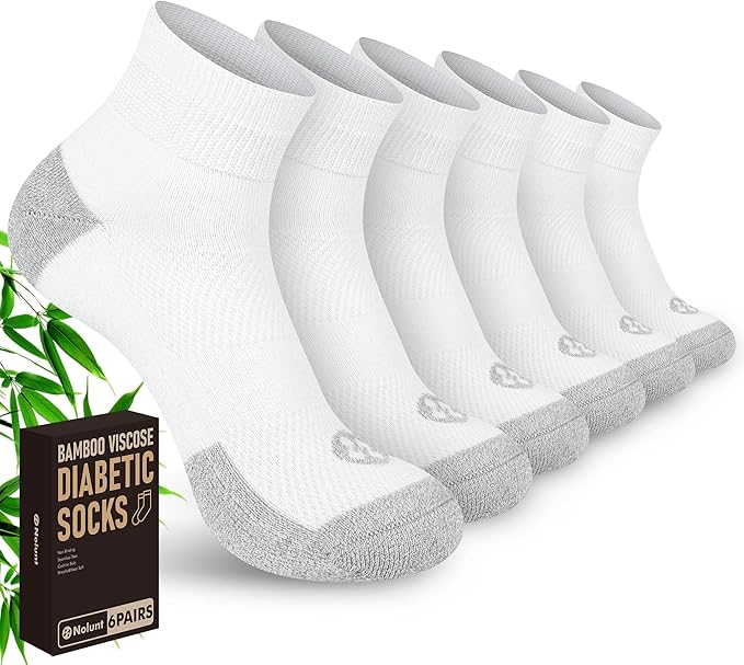 Diabetic Socks for Men,6 Pairs Ankle Mens Diabetic Socks,Diabetic Neuropathy Socks for Men 9-12