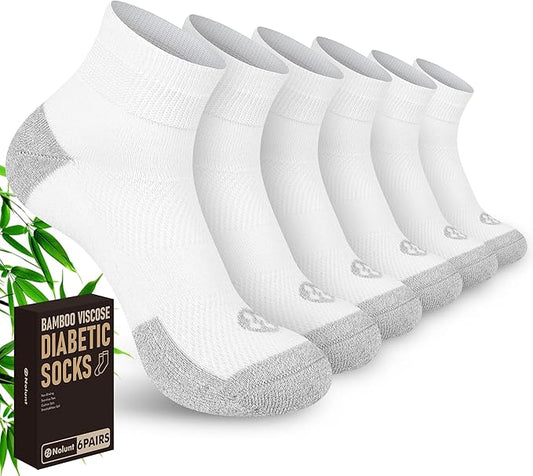 Diabetic Socks for Men,6 Pairs Ankle Mens Diabetic Socks,Diabetic Neuropathy Socks for Men 9-12