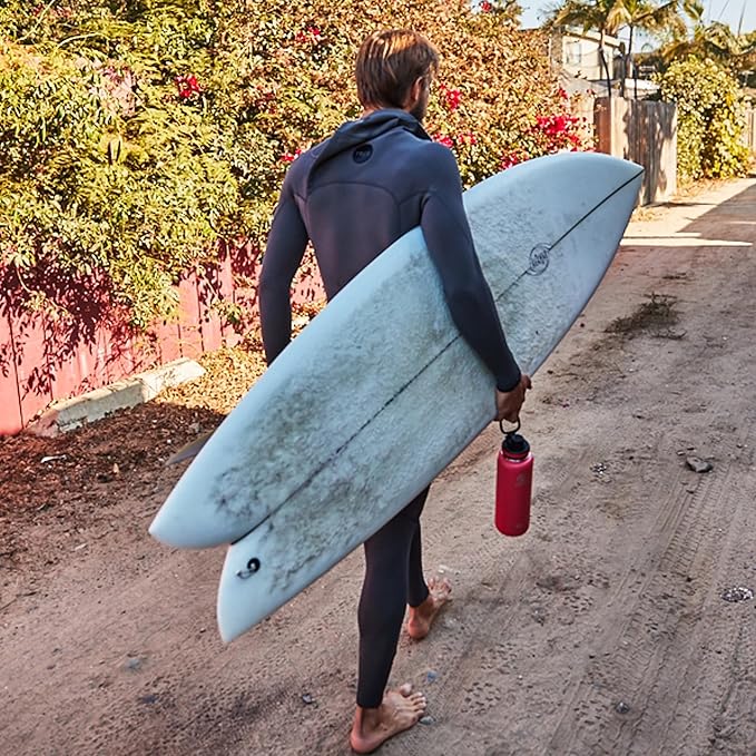 Takeya Originals 32 oz Vacuum Insulated Stainless Steel Water Bottle with Spout Lid, Navy