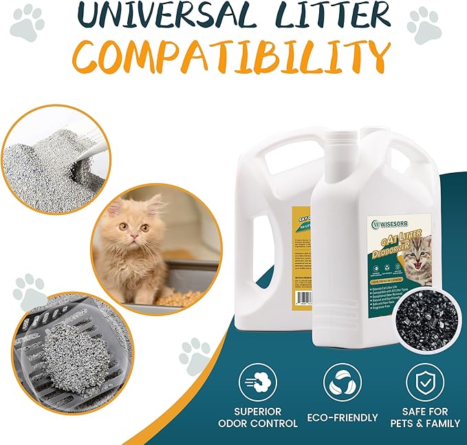 Cat Litter Deodorizer - 4Lb Activated Carbon Litter Box Odor Eliminator Absorber Unscented, Cat Litter Odor Control Room Deodorizer Solution for Homes with Pets