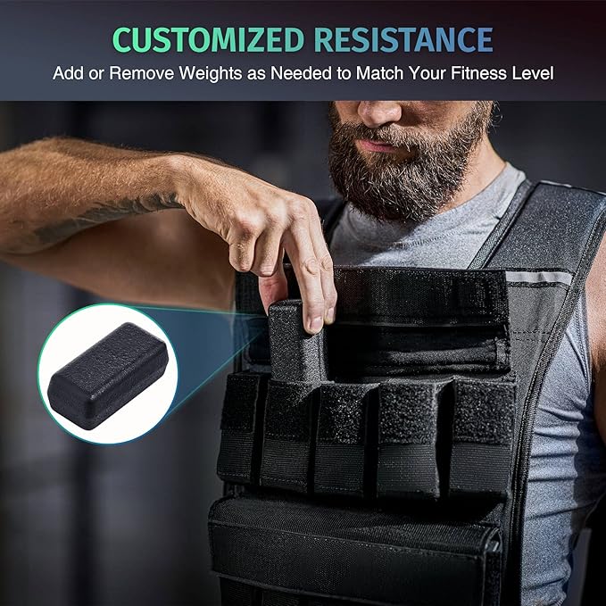 ZELUS 23lb|45lb Weighted Vest with Iron Weights for Exercise, Adjustable Weight Vest for Men, Workout Vest for Home Workouts Cardio Strength Training Weight Loss