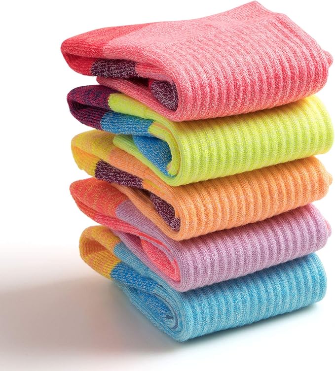 Gonii Women Socks Hiking Running Thick Cushion Athletic Crew Socks 5-Pair