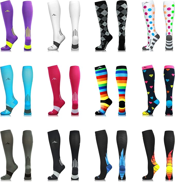 NEWZILL Medical Compression Socks for Women & Men Circulation 20-30 mmHg, Best Support for Running Athletic Cycling Nursing Travel Work and Fitness