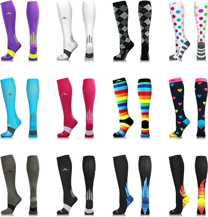 NEWZILL Medical Compression Socks for Women & Men Circulation 20-30 mmHg, Best Support for Running Athletic Cycling Nursing Travel Work and Fitness