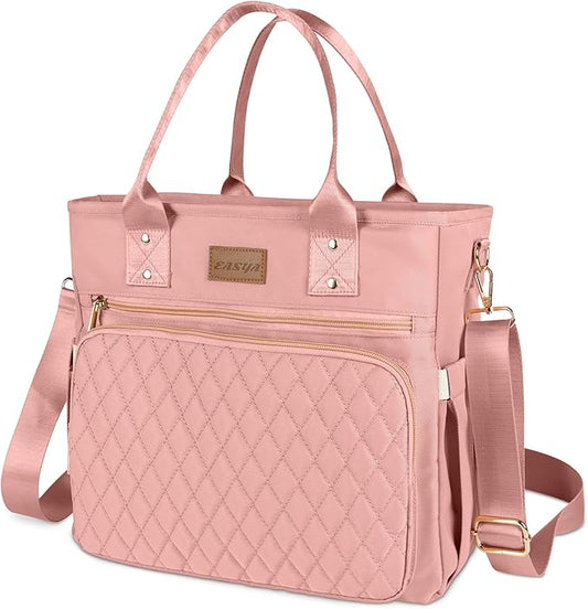 EASYA Large Women Lunch Bags for Work Insulated/Insulated Adult Lunch Box for Women/Nylon Thermal Lunch Bag for Women/Cooler Lunch Tote Bag (Pink color)