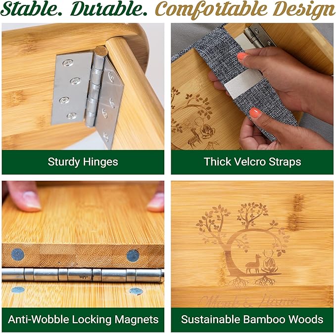 Monk & Llama Meditation Bench - Foldable, Ergonomic, Bamboo Kneeling Stool— Perfect Seiza Bench Meditation Stool Chair for Prayer & Travel - Deeper & Enjoyable Sessions