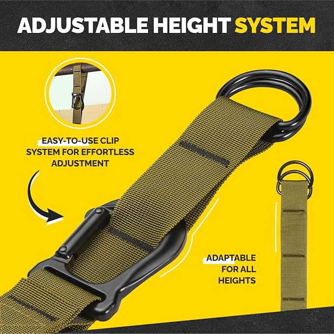 Pull Up Assistance Bands Set - 4 Heavy-Duty Pull Up Bands, Height Adjustable Strap & Comfortable Foot Strap - Stackable Pull Up Resistance Bands for Pull Ups