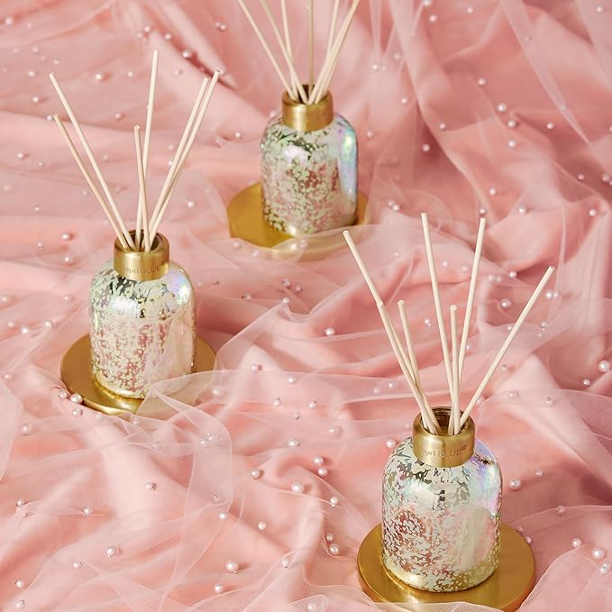 Capri Blue Aloha Orchid Reed Diffuser Set - Includes Scented Diffuser Oil, Diffuser Sticks, and Mercury Iridescent Glass Bottle - Scent Diffusers for Home (5.7 fl oz)