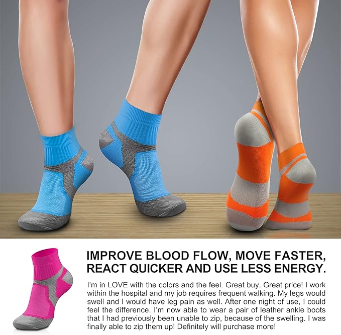 CHARMKING Compression Socks for Women & Men Circulation 15-20 mmHg is Best for Athletic Running Cycling Nurse Daily Wear