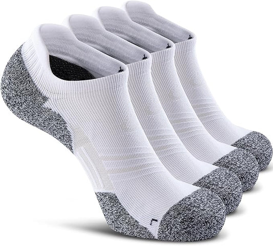 CWVLC No Show Sports Compression Socks for Men Women with Cushion (4/8 Pairs)