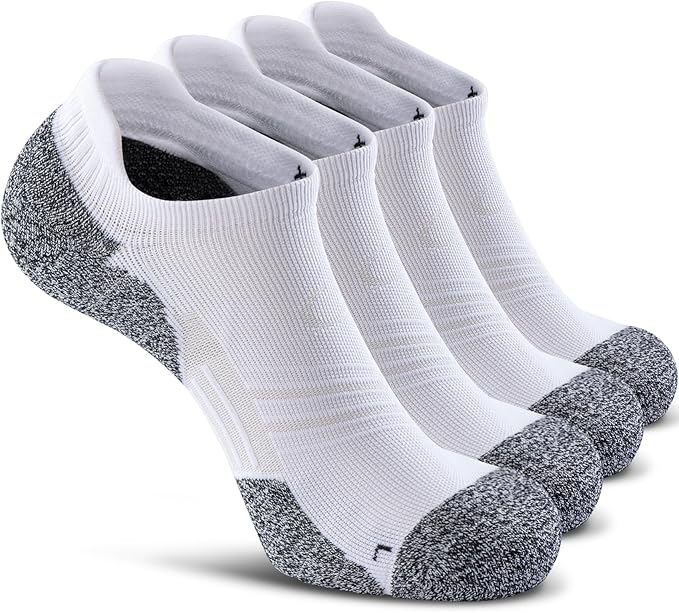 CWVLC No Show Sports Compression Socks for Men Women with Cushion (4/8 Pairs)