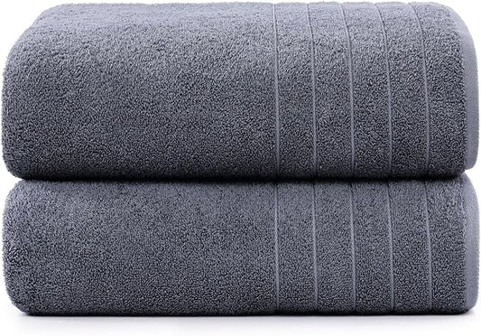 Casa Platino Bath Sheet Towels, 2 Pack Bath Sheet(36"x 72"), 100% Ring Spun Cotton Towels, Lightweight Towels for Bathroom, Absorbent Bathroom Towels, Quick Dry Bath Sheet, Soft Towel - Cool Grey