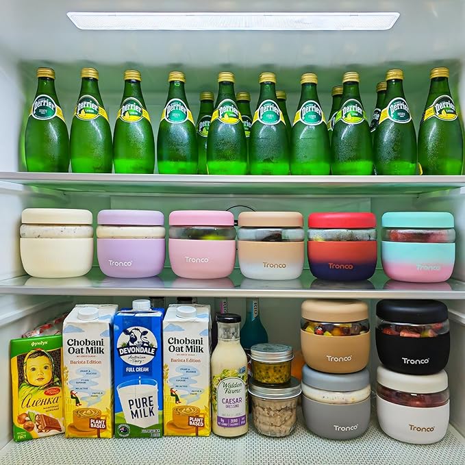 Tronco 24 oz Glass Lunch Bowl Container with Lid, Reusable Glass Food Container for Salad, Snack,Yogurt, Soup Food Storage, Meal Prep, Airtight, Leak & Spill Proof, Dishwasher Safe, BPA-Free, Set of 1