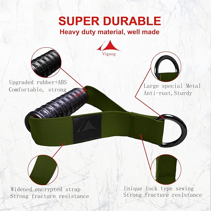 Heavy Duty Exercise Handles, Ultra-Durable Rubber Workout Grip Attachments for Cable Machines, LAT Pulldown, Resistance Bands, Home Gym and Commercial Fitness Equipment