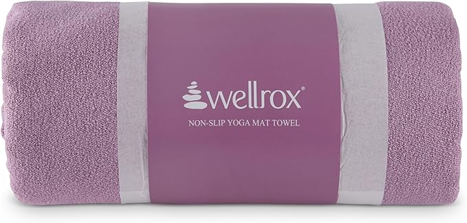 Yoga Mat Towel Non Slip - Ultra Absorbent Super Soft Microfiber Hot Yoga Towel Non Slip for Pilates & Fitness (74” x 26”, Lavender)