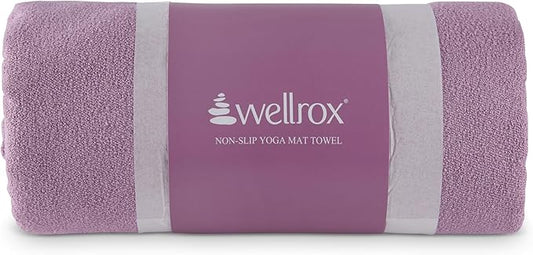 Yoga Mat Towel Non Slip - Ultra Absorbent Super Soft Microfiber Hot Yoga Towel Non Slip for Pilates & Fitness (74” x 26”, Lavender)
