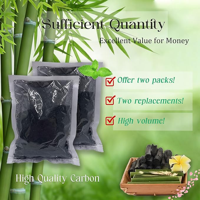 1.6 Pounds Activated Charcoal Filter Refill for FoodCycler Kitchen Waste Composters, Odor-Absorbing Replacement Carbon Compatible with Eco 5 FoodCycler Indoor Electric Composter(2PCS)