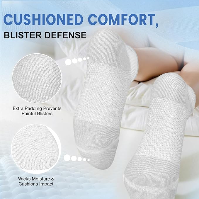 DHSO 7 Pairs Cushioned Ankle Compression Socks for Women Plantar Fasciitis Running Wicking Socks with Arch Support