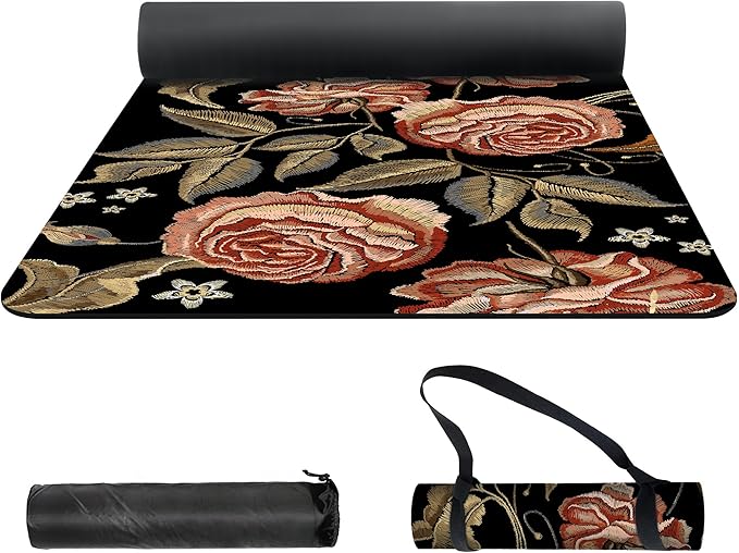 nuveti Yoga Mat Print Extra Thick TPE Non Slip Fitness Exercise Mat with Carrying Bag,72"x24" Extra Thick 6MM Exercise & Workout Mat for Yoga, Pilates Fitness and Floor Exercises