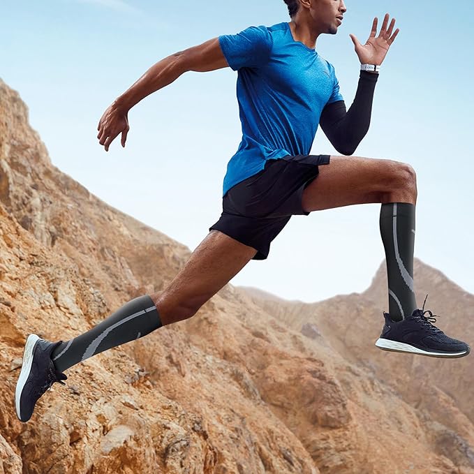 Compression Socks for Women Men Circulation Knee High 8 Pairs for Nurses, Running, Travel, Athletic