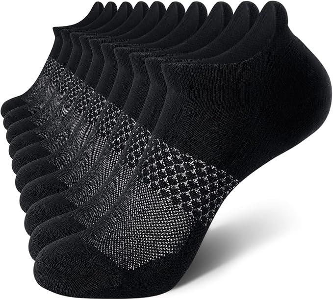 CS CELERSPORT 5 Pairs Women's Ankle Running Socks Cushioned Athletic Sport Socks with Tab