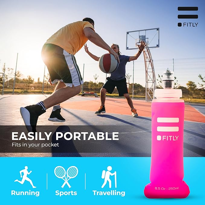 Soft Flask - Shrink As You Drink Soft Water Bottle for Hydration Pack - Folding Water Bottle Ideal for Running, Hiking, Cycling, Climbing & Rigorous Activity