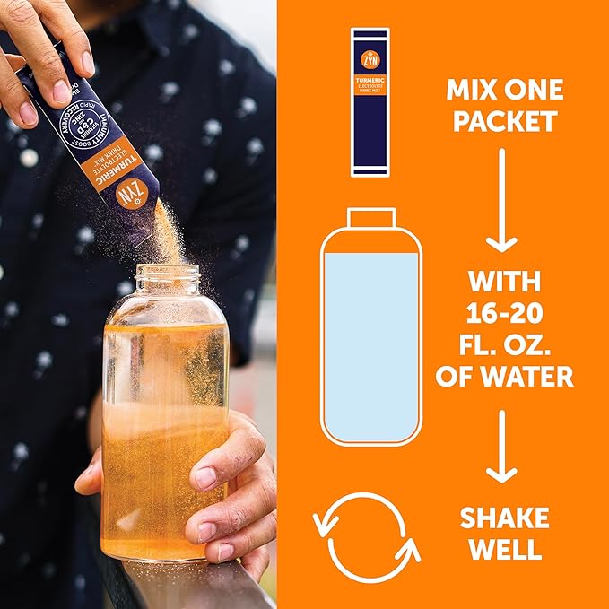 ZYN Electrolyte Drink Mix Hydration Packets, BlackBerry Dragonfruit Electrolytes Powder, Hydration Packets w/Turmeric Curcumin, Vitamin C & D, Zinc, Hydrate & Recover Electrolyte Powder, Pack of 16