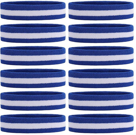 ONUPGO Sweatband Headbands for Men & Women -12PCS Sports Headbands Moisture Wicking Athletic Cotton Terry Cloth Headband for Tennis,Basketball,Football,Gym,Working Out